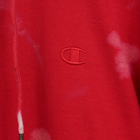 Champion Hoodie Mens Medium Red Bleached Pullover - Picture 5 of 5
